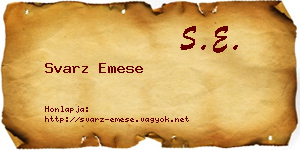 Svarz Emese névjegykártya